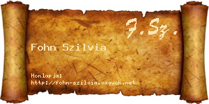 Fohn Szilvia névjegykártya